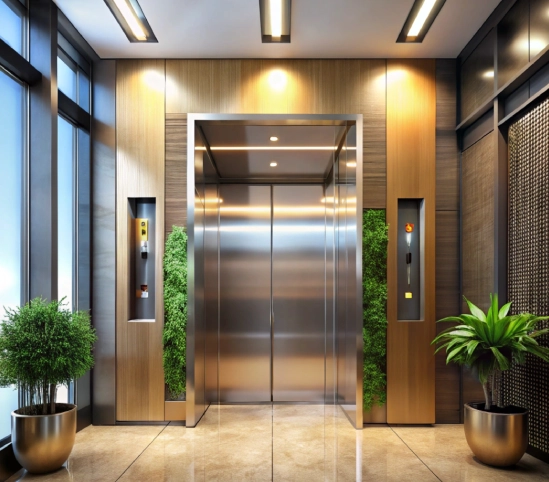 Happy client using a Vertis elevator